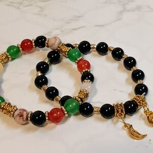 Elegant Multicolor Beaded Bracelet Set